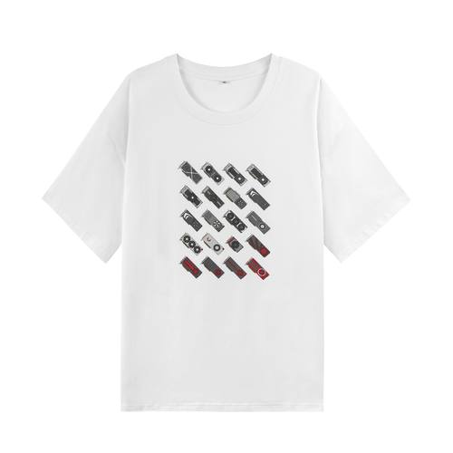 极客湾短袖圆领宽松落肩T恤