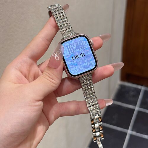 适用iwatchS11表带苹果手表带applewatch10金属不锈钢87代高级女