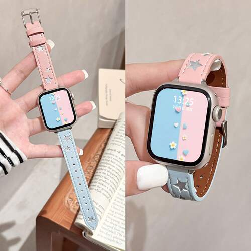 适用苹果手表s11表带s10iwatch手表带applewatch9女高级感S8真皮