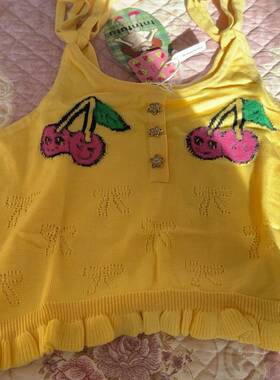 议价-M码 S码全新吊牌在 tntntutu黄色针织樱桃