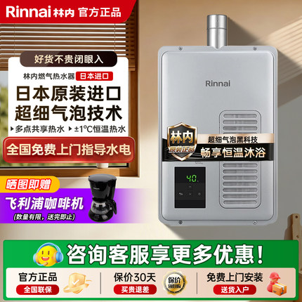 Rinnai/林内 REU-UA1620WF(K)-CH原装进口室内强排燃气泡热水器