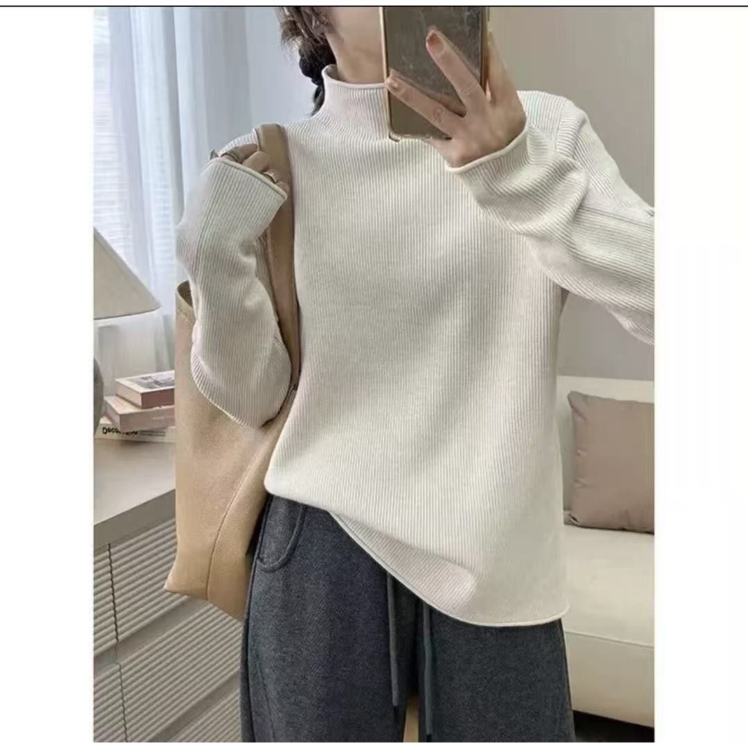 大码女装胖mm显瘦内搭半高领针织打底衫上衣微胖遮肉毛衣小衫5001,女装/女士精品,大码内搭,淘宝优惠券,粉丝福利购,淘宝优惠卷