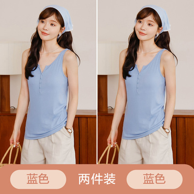 哺乳背心吊带免穿文胸夏季薄款可外穿产后孕妇带胸垫专用喂奶上衣 — 4