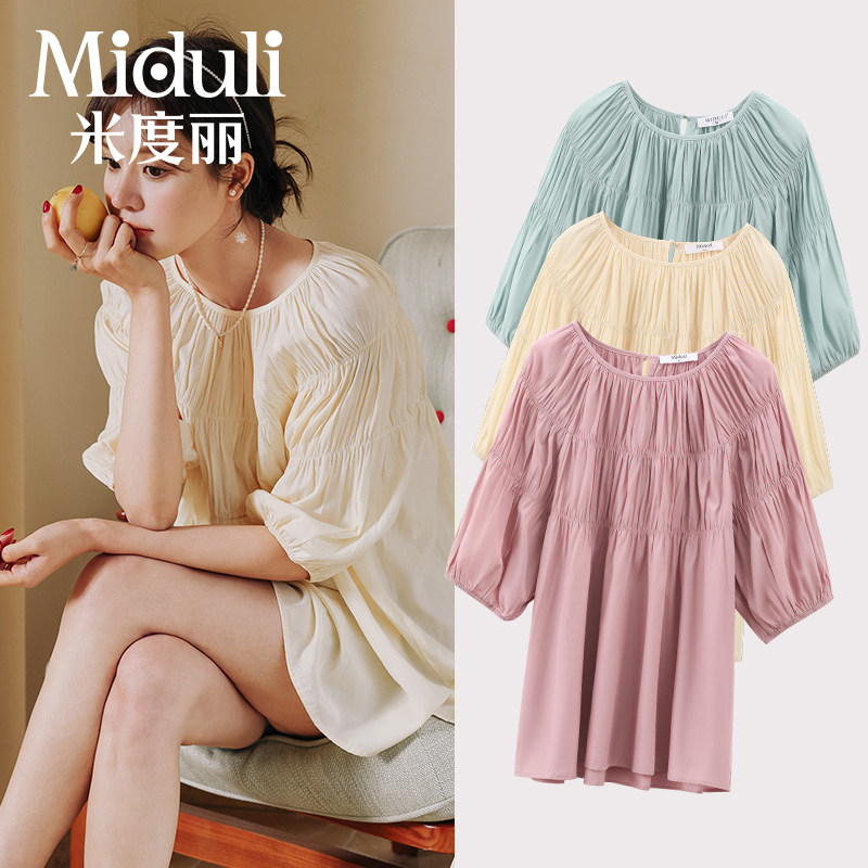 孕妇装夏装上衣遮肚孕妇短袖t恤春夏季宽松娃娃打底衫天丝雪纺衫
