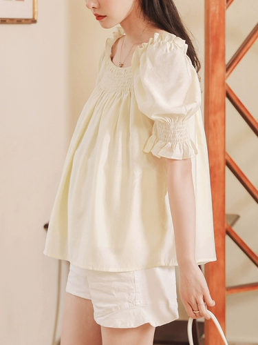 米度丽 Летняя одежда для беременных, комплект, летняя рубашка, осенняя шелковая шифоновая кукла, короткий рукав