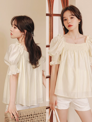 米度丽 Летняя одежда для беременных, комплект, летняя рубашка, осенняя шелковая шифоновая кукла, короткий рукав