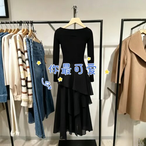 商场同款连衣裙女2026春新款舒适桑蚕丝收腰礼服裙32617D005_HU