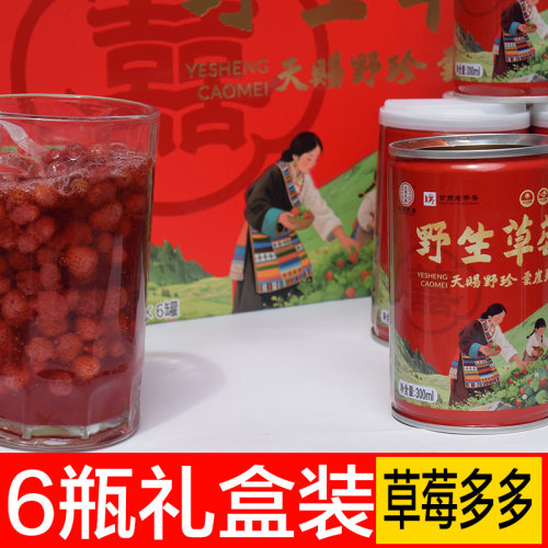 甘肃特产2026年岷县野生草莓罐头新货水果罐头岷县点心零食饮料
