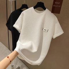 Official map real price polyester spring and summer new waffle letter short sleeve T-shirt women's wear