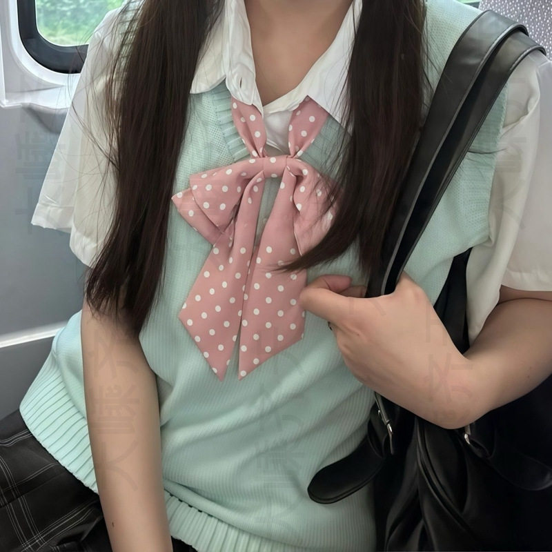 可爱波点蝴蝶直条长柄领结水手服蝴蝶结学院风JK制服领花学生