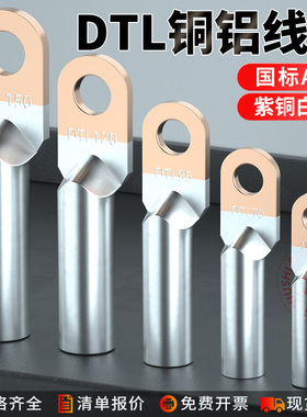 国标DTL铜铝鼻接线端子电缆线鼻过渡线耳接头16/35/70/95/240平方