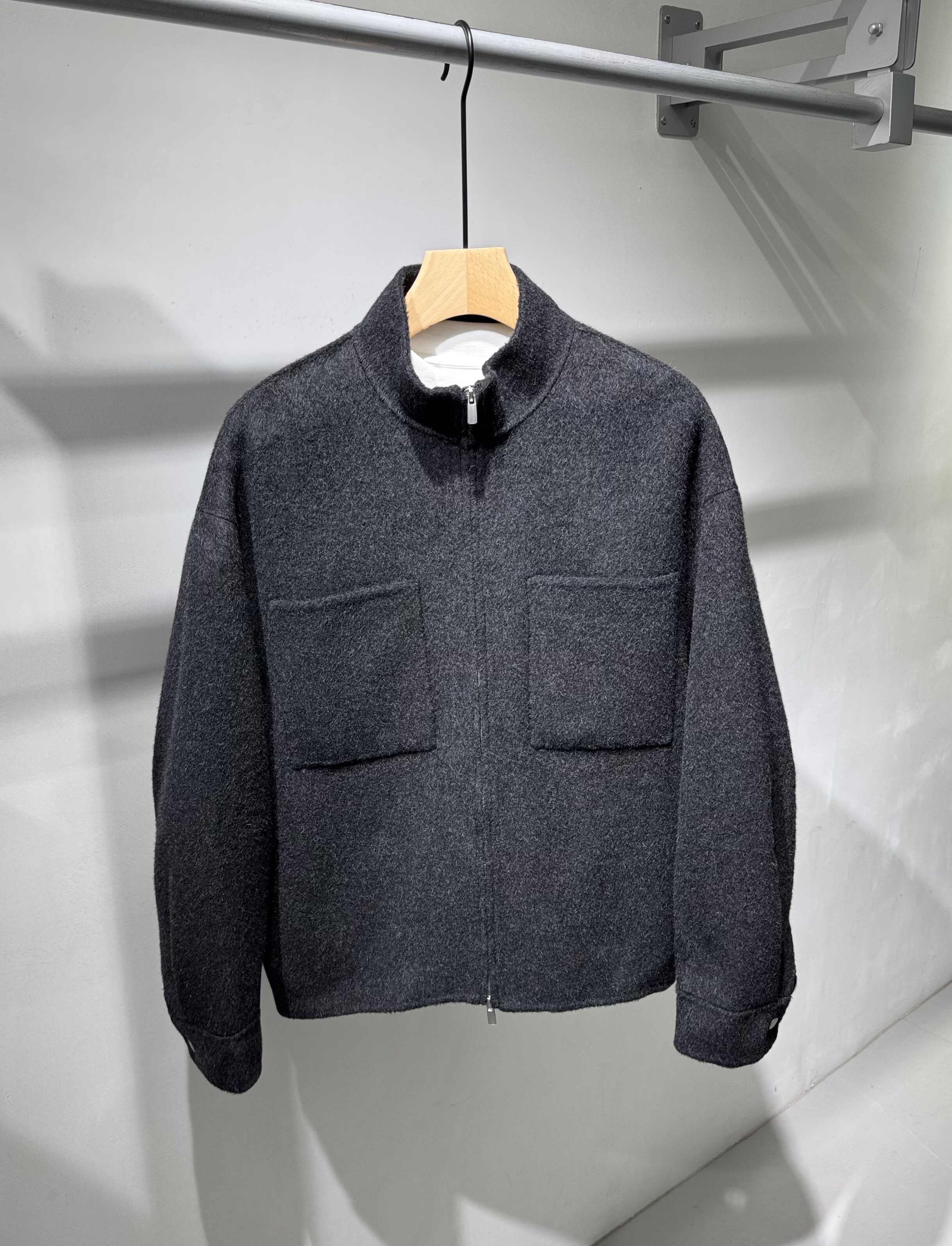 冬季新款男士双面羊毛呢大衣美式简约复古设计感加厚保暖毛呢外套