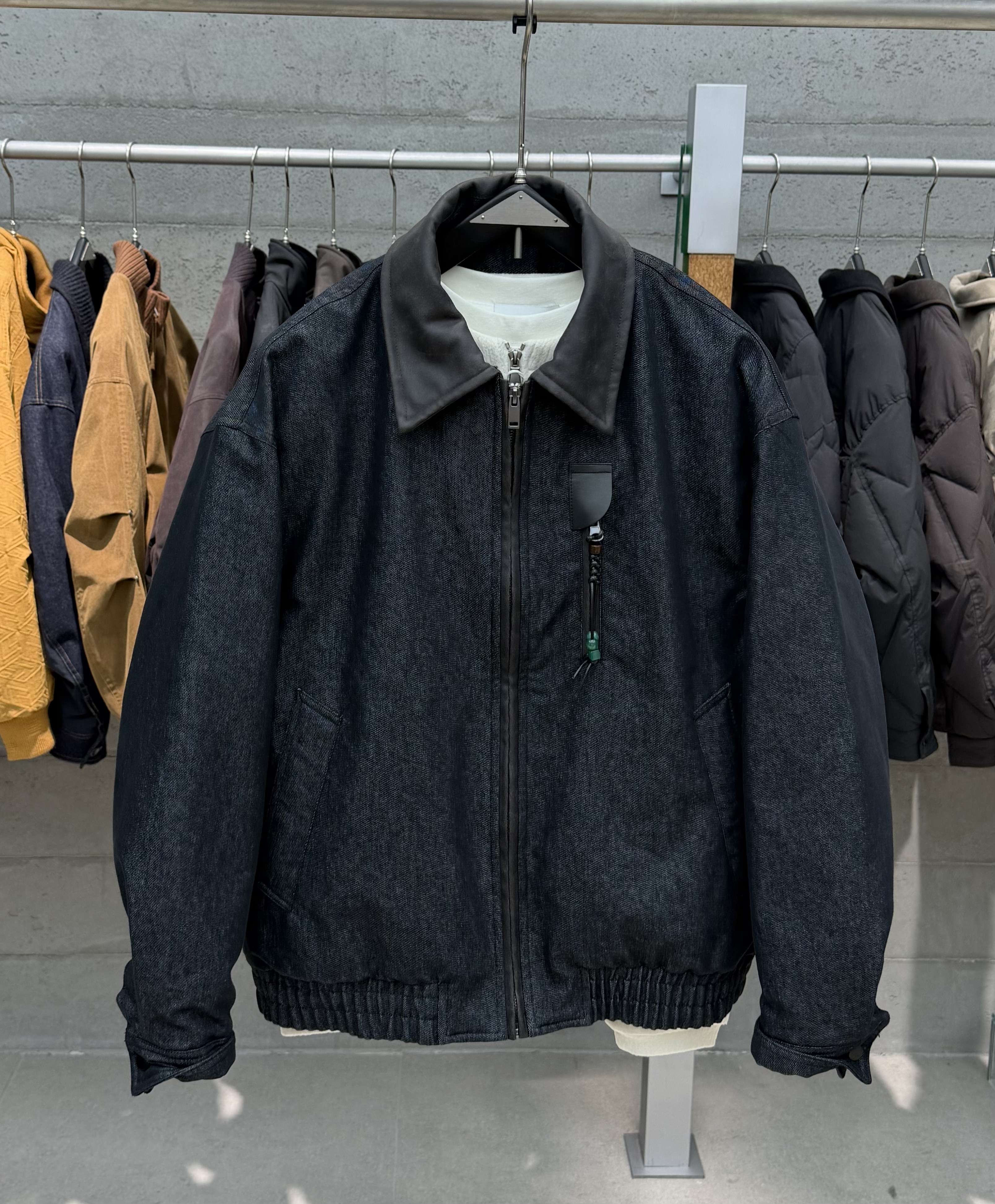冬季新款男士90白鸭绒拼色皮领羽绒服潮流百搭加厚保暖羽绒夹克潮