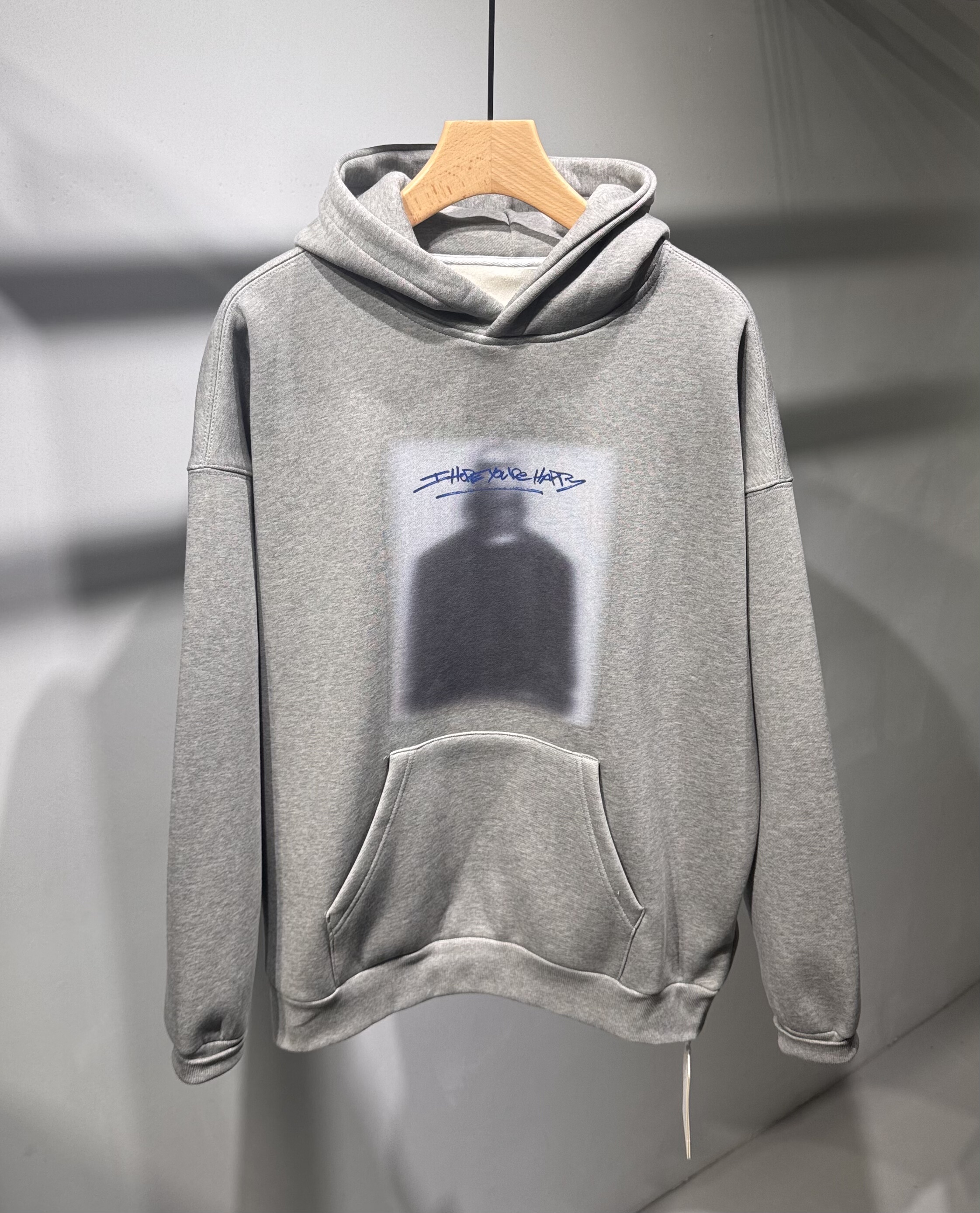 冬季新款男士印花加绒连帽卫衣美式潮流宽松休闲百搭加厚套头上衣