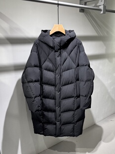 加厚保暖防寒外套 2025冬季 331g鹅绒服重磅过膝长款 连帽羽绒服男士