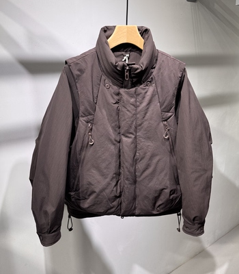 冬季新款男士90白鸭绒两件套立领羽绒服美式潮流加厚保暖羽绒外套