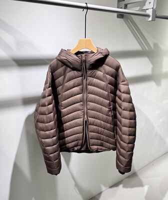 冬季新款轻量化排骨绗缝连帽羽绒服男加厚保暖双拉链90白鸭绒外套