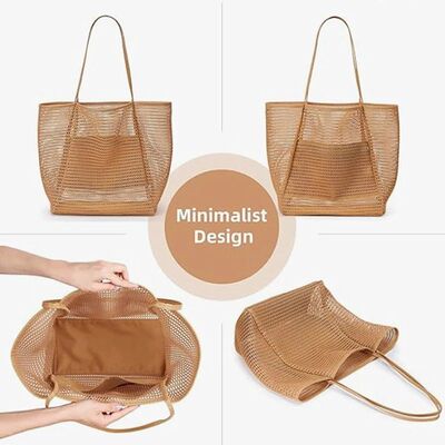 New Refreshing And Breathable Foldable Beach Bag, Mesh