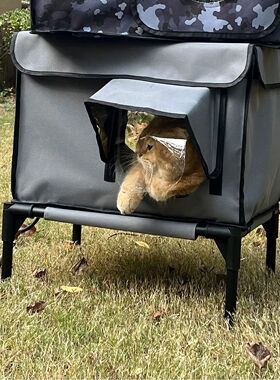 Heated Outdoor Cat House Foldable Cat Shelter with Heating