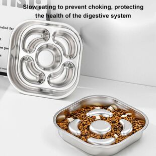 Steel Non Slip Prevent Overflow Tipping Metal Pet Food Bowl