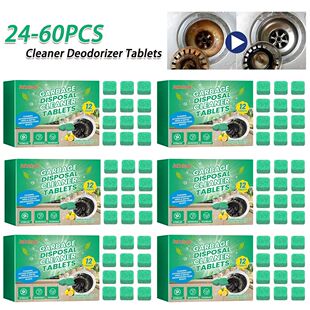 24-60pcs Garbage Disposal Cleaner Deodorizer Tablets Drain