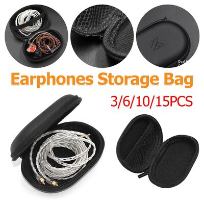 3-15PCS PU Leather Headphone Bags Accessories Universal