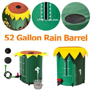 200L Rain Barrel System with Three Spigots Collapsible PVC