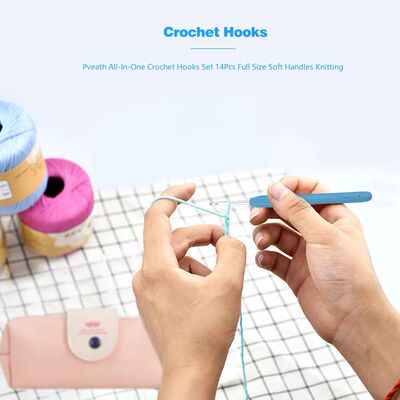 14Pcs Crochet Needle Set Aluminum Crochet Hooks Set