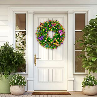 Artificial Eucalyptus Wreath Butterfly Flower Wreath