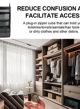 3 Tiers Portable Hanging Travel Shelves Bag Space Saving