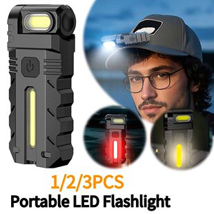 1-3PCS LED Flashlight EDC Pocket Flashlight USB