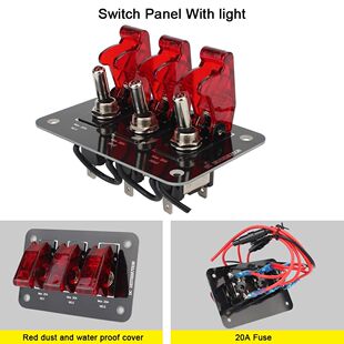 24V/12V RV Lights Toggle Rocker Switch Panel Automobile