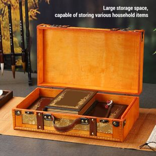 uggage Trunk Antique Storage Chest Retro Suitcase 34x20x11cm