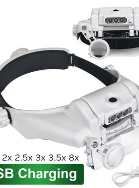 gnifier LED Headband Magnifying Glass 1.5x 2x 2.5x 3x 3.5x 8