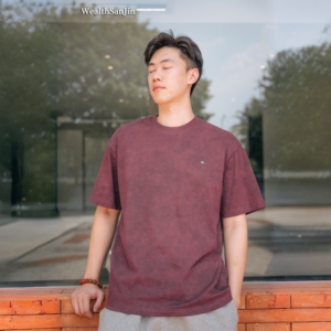 WealthSanJin短袖男美式潮印花宽松夏季百搭复古大码圆领上衣T恤