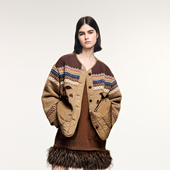 UOOYAA 动感樱桃费尔岛双面两穿棉服 乌丫经典