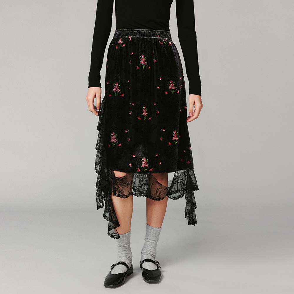 UOOYAA乌丫欧式墙纸蕾丝半裙