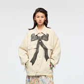 新款 UOOYAA 乌丫2026春季 「奇幻都市」油画蝴蝶结牛仔外套