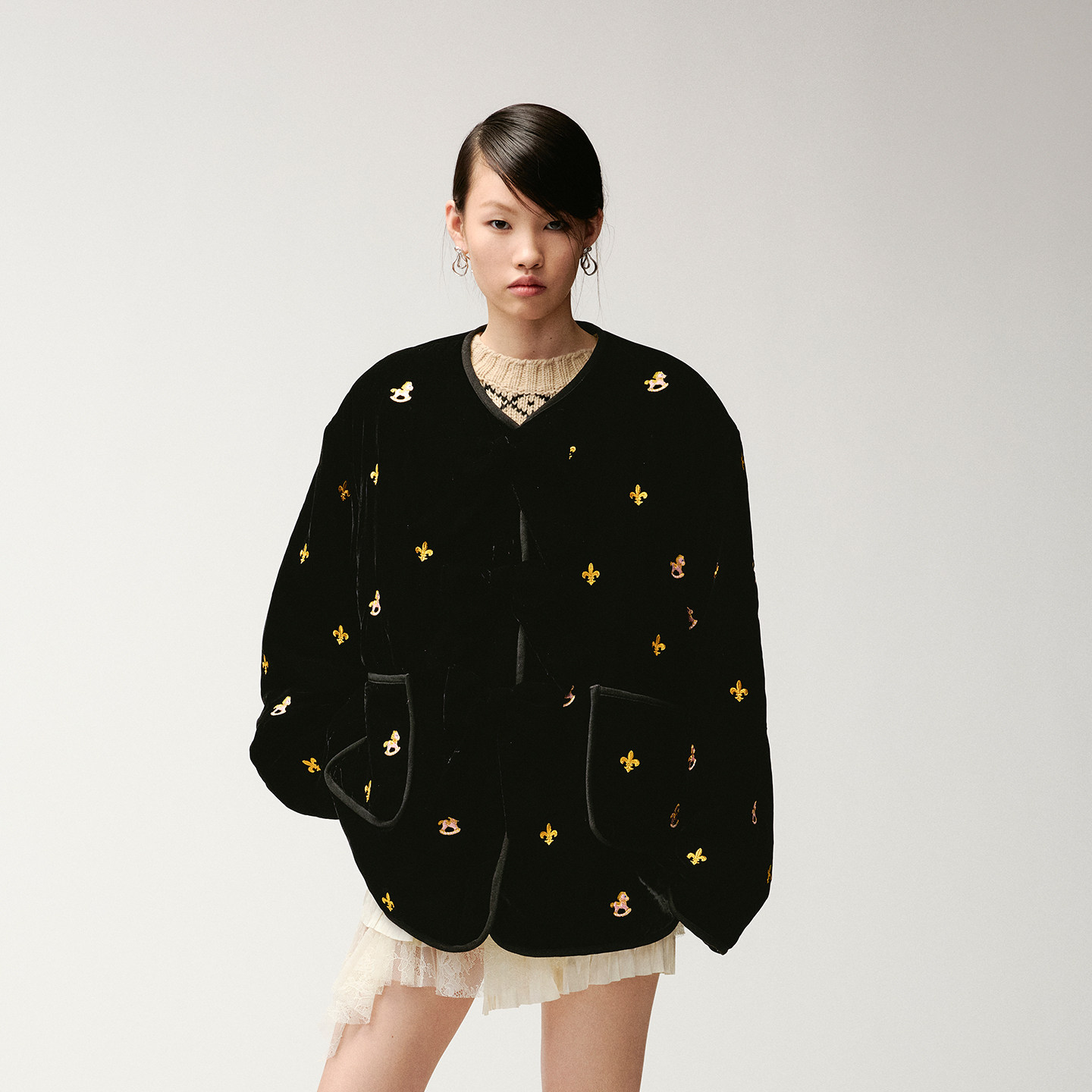 UOOYAA/乌丫2026春季新款「奇幻嘉年华」古典木马丝绒M65内胆棉服