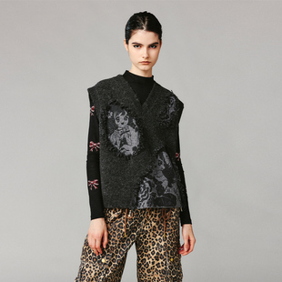 UOOYAA 背心 乌丫复古美少女V领毛衫