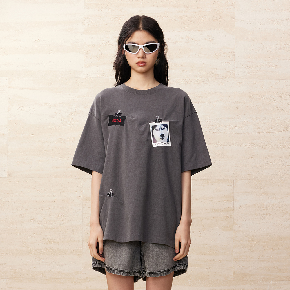 UOOYAA/乌丫狗狗胶印T恤