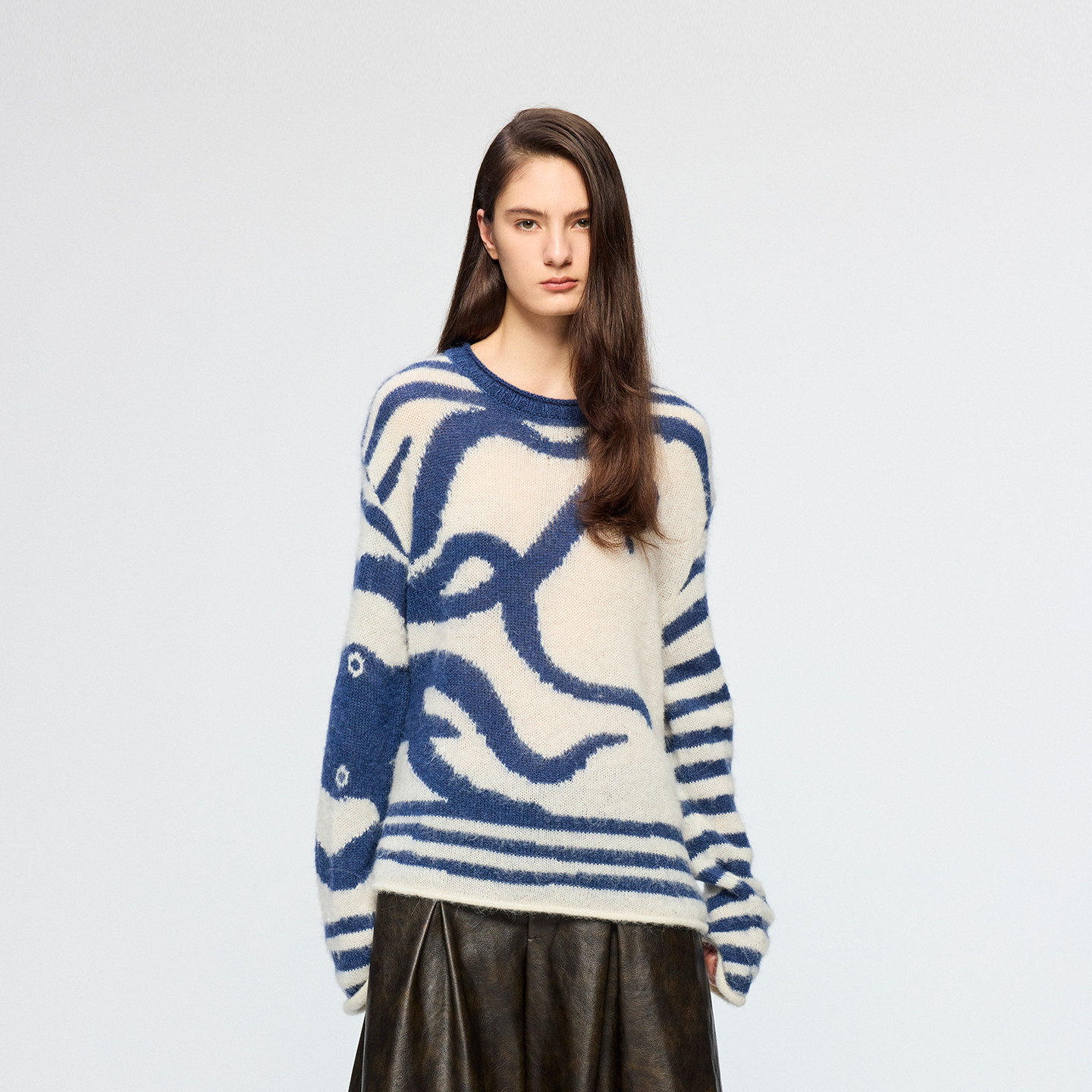 UOOYAA/乌丫2026春季新款「奇幻海底」章鱼条纹套头毛衫,女装/女士精品,毛针织衫,淘宝优惠券,粉丝福利购,淘宝优惠卷