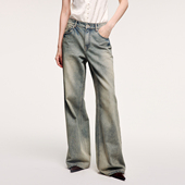 UOOYAA 复古水洗牛仔裤 乌丫2025冬季 新款