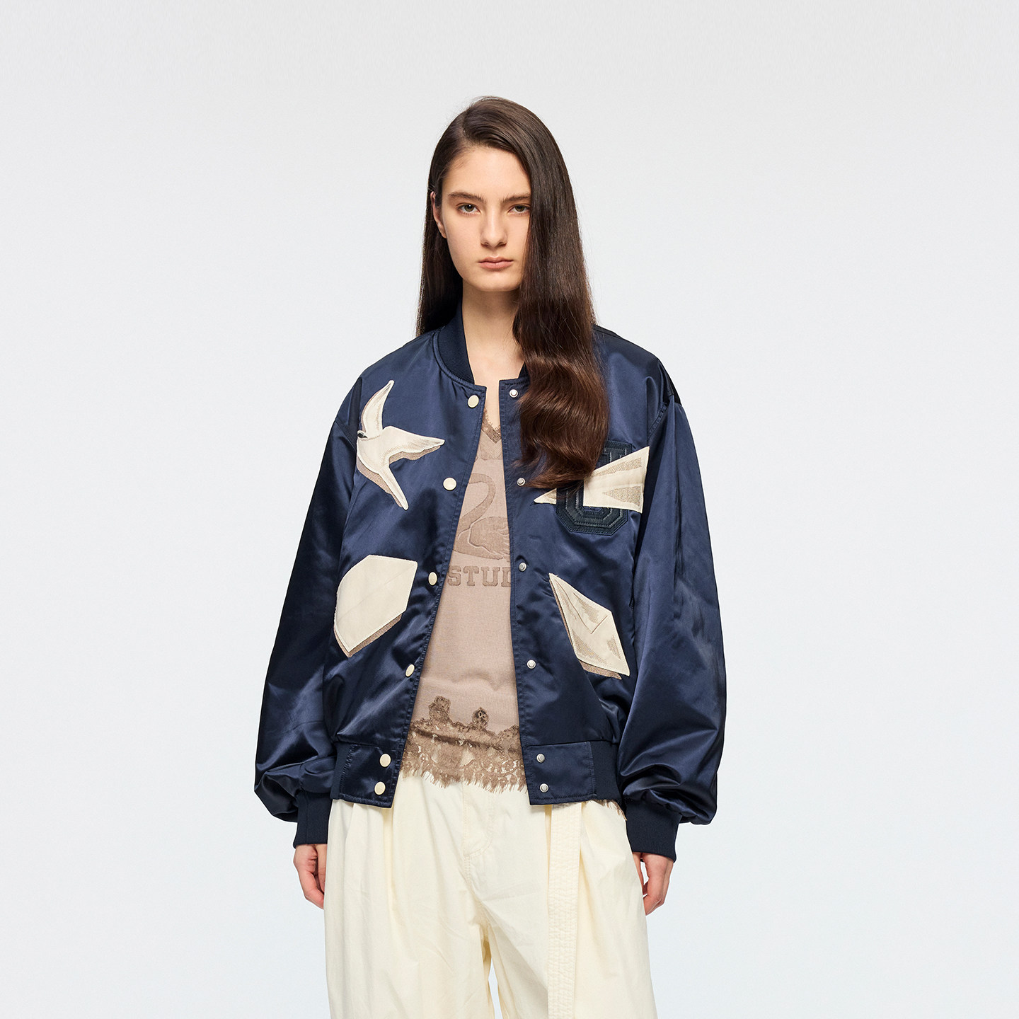 UOOYAA/乌丫2026春季新款「魔法花园」折纸飞鸟贴布刺绣棒球外套,女装/女士精品,短外套,淘宝优惠券,粉丝福利购,淘宝优惠卷