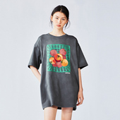 新款 UOOYAA 乌丫2025夏季 「爱与食物」超市塑料筐番茄T恤连衣裙