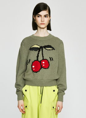 UOOYAA/乌丫经典「Sweet Girls」系列趣味樱桃提花毛衫