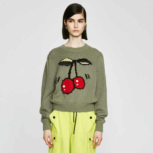 毛衫UOOYAA/乌丫趣味樱桃提花