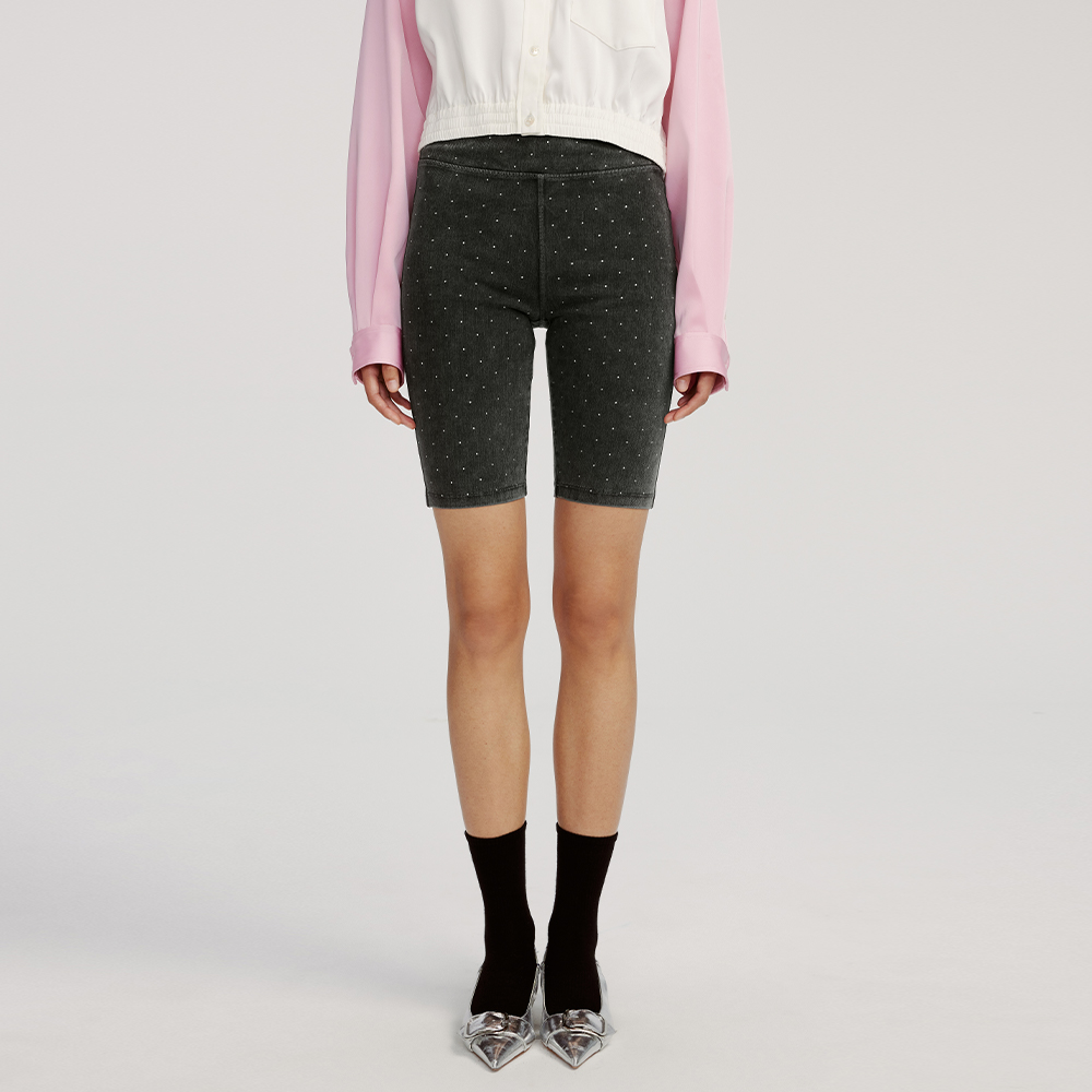 UOOYAA/乌丫亮钻水洗灰瑜伽裤