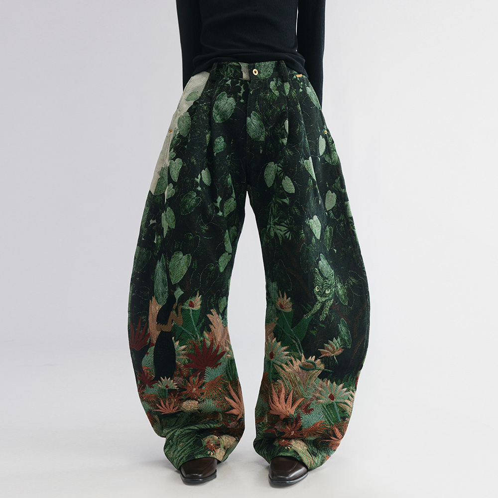 UOOYAA/乌丫丛林梦境提花气球裤