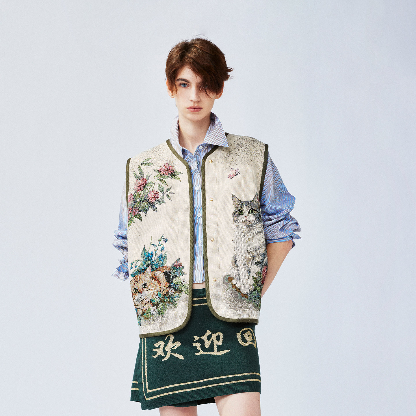 UOOYAA/乌丫经典花园猫咪织毯马甲,女装/女士精品,马夹,淘宝优惠券,粉丝福利购,淘宝优惠卷